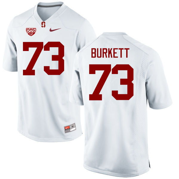 Men Stanford Cardinal #73 Jesse Burkett College Football Jerseys Sale-White